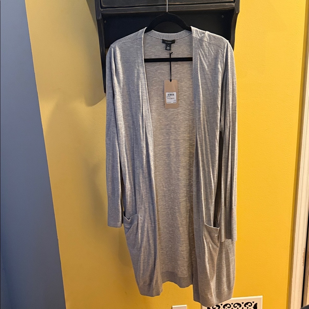 Halogen Light Grey Heather Open-Front Sweater Cardigan